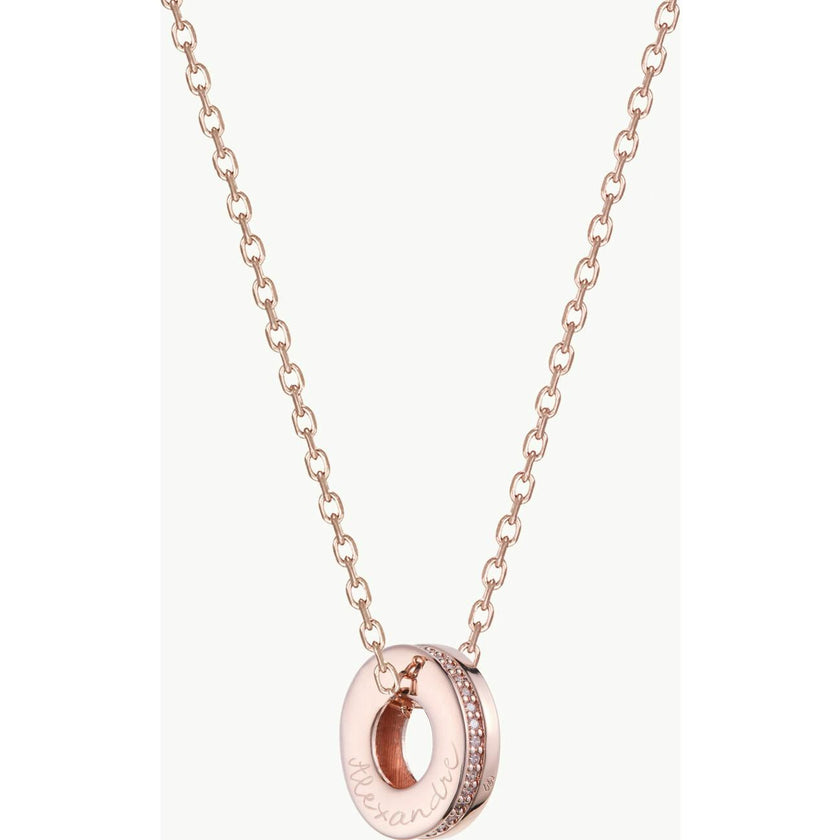 Personalized Crystal Unity Name Necklace, 18k Rose Gold Plated