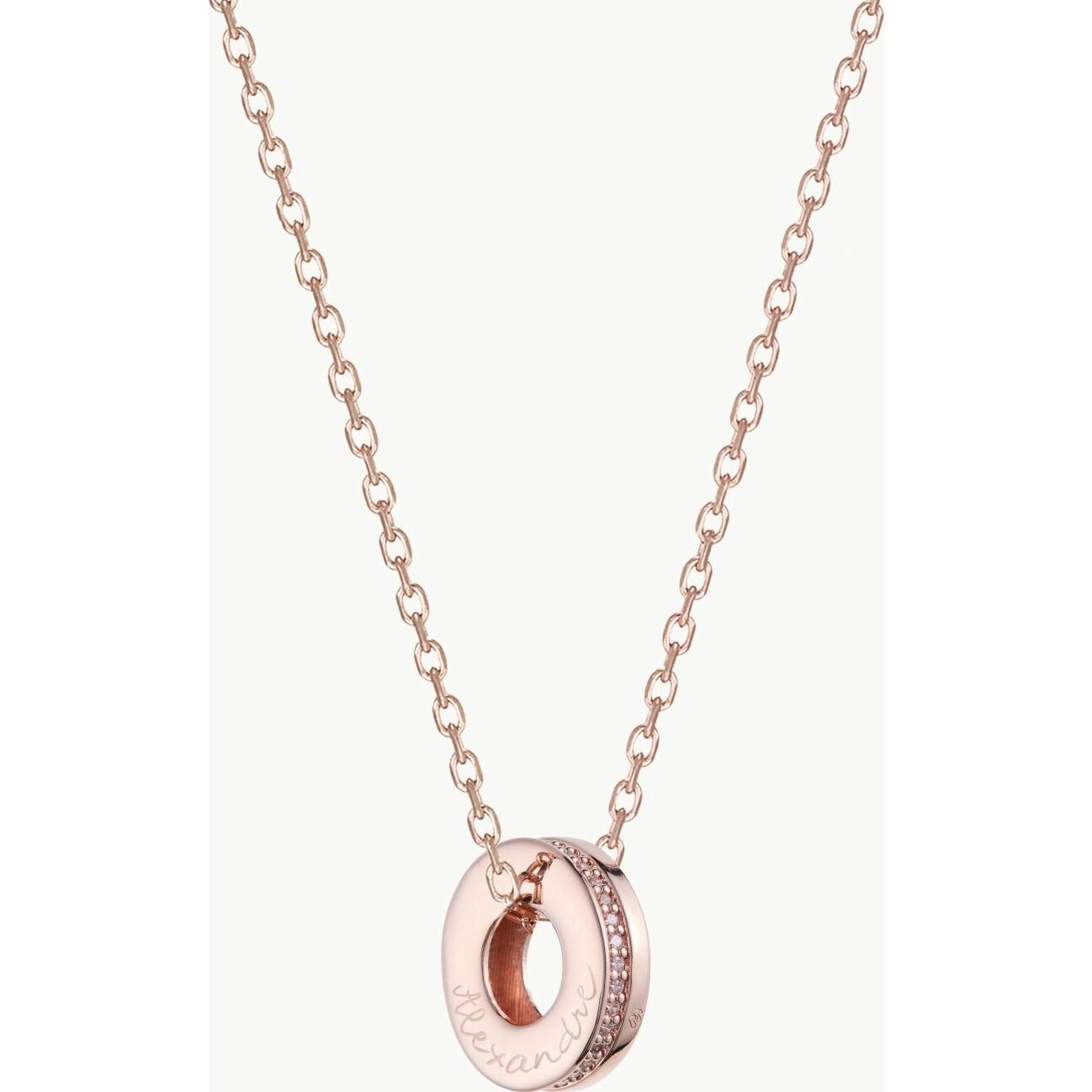 Personalized Crystal Unity Name Necklace, 18k Rose Gold Plated