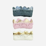 Aiden Hand-Knit Crown, Pink with Gold
