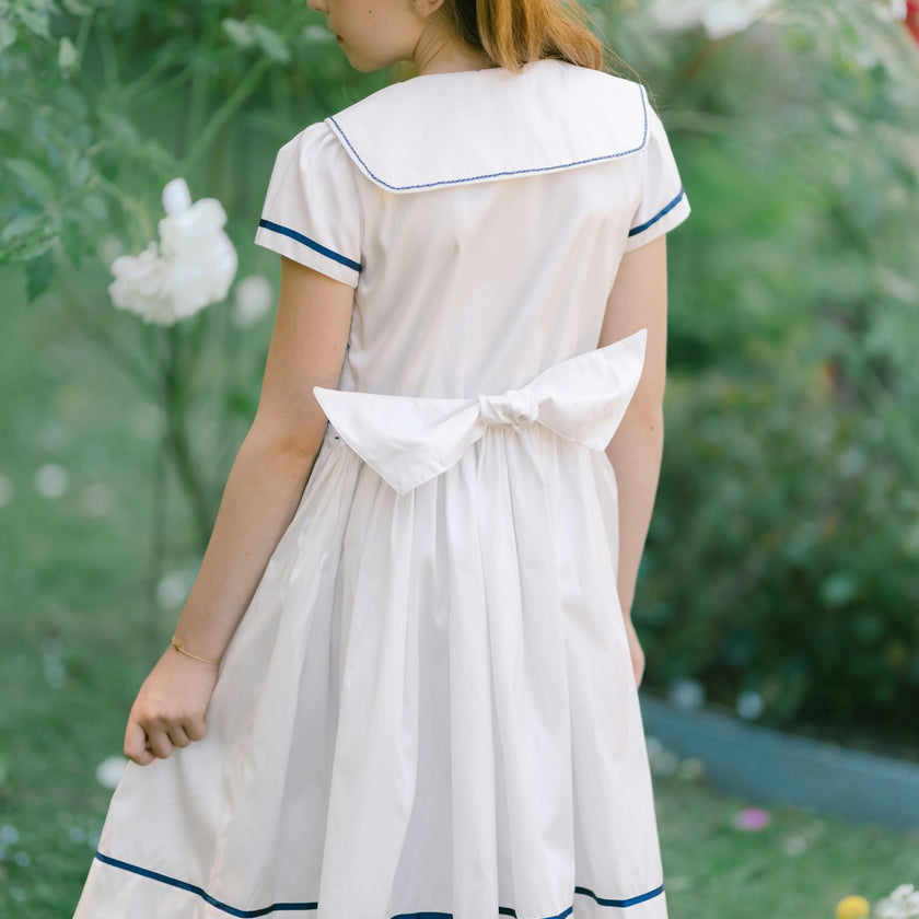 Riviera White Short Sleeve Smocked Dress
