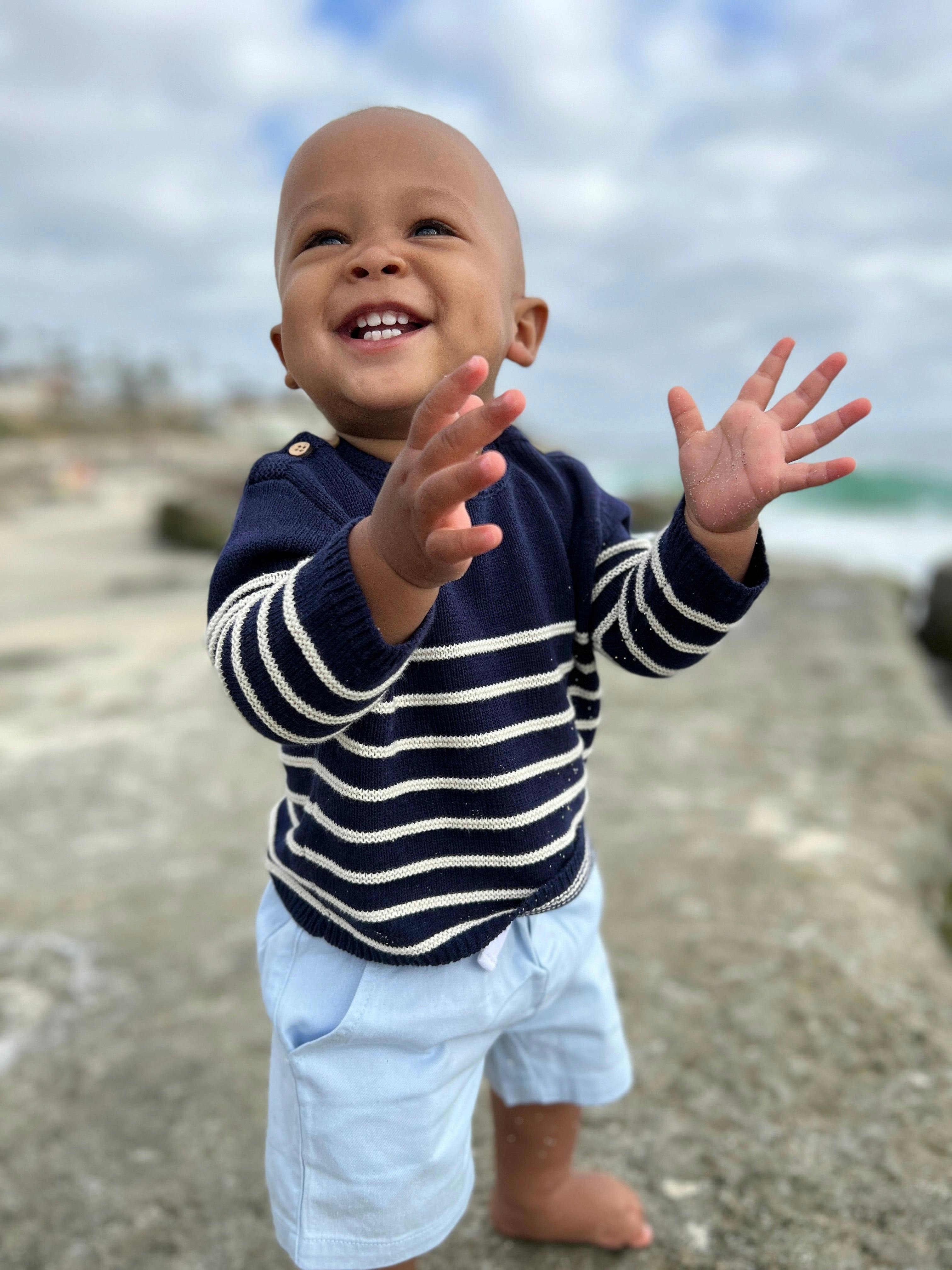 BRETON Navy/Cream Striped Baby Sweater