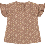 Flutter Sleeve All-Over Floral Graphic Print T-Shirt