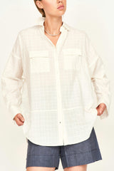 Kyoto Shirt in White Box Stitch