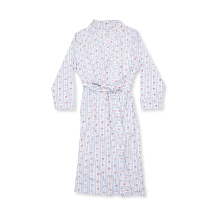 Anna Floral Stripe -  Adult Long Robe