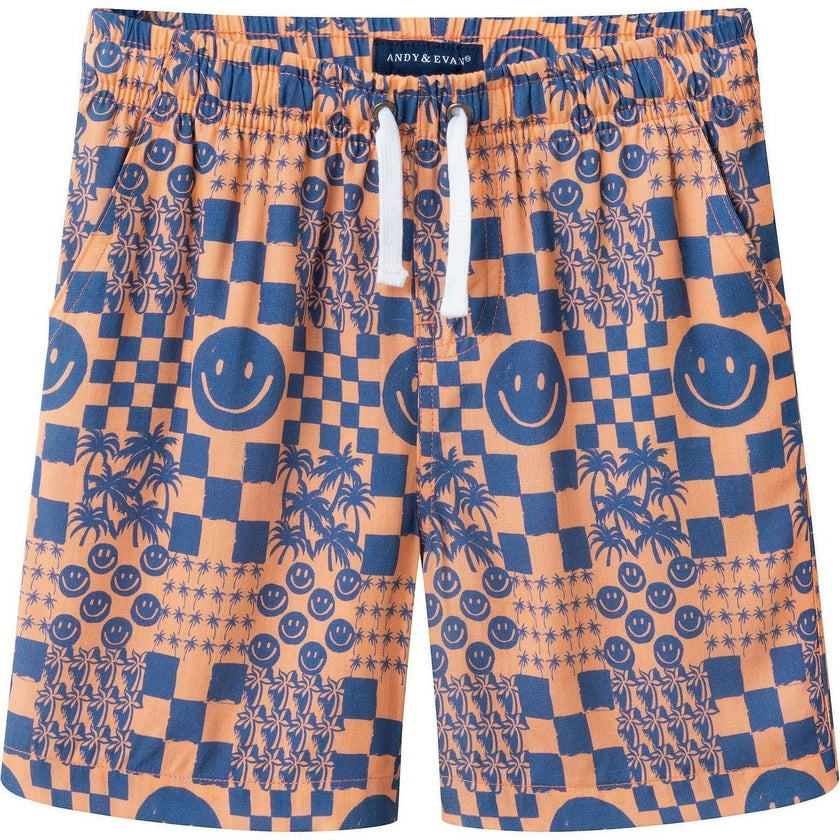 Boys Synthetic Viscose Matching Set | Geometric Smiley