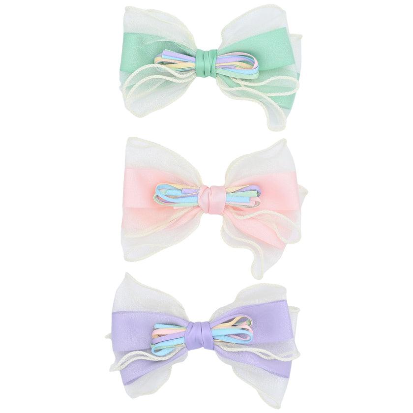 Multicolor Ribbon Bow Hairclip Set