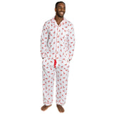 Men's Reindeer Red Long PJ Set - Organic Cotton Poplin