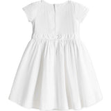 Organic Tulip Sleeve Swiss Dot Party Dress, White