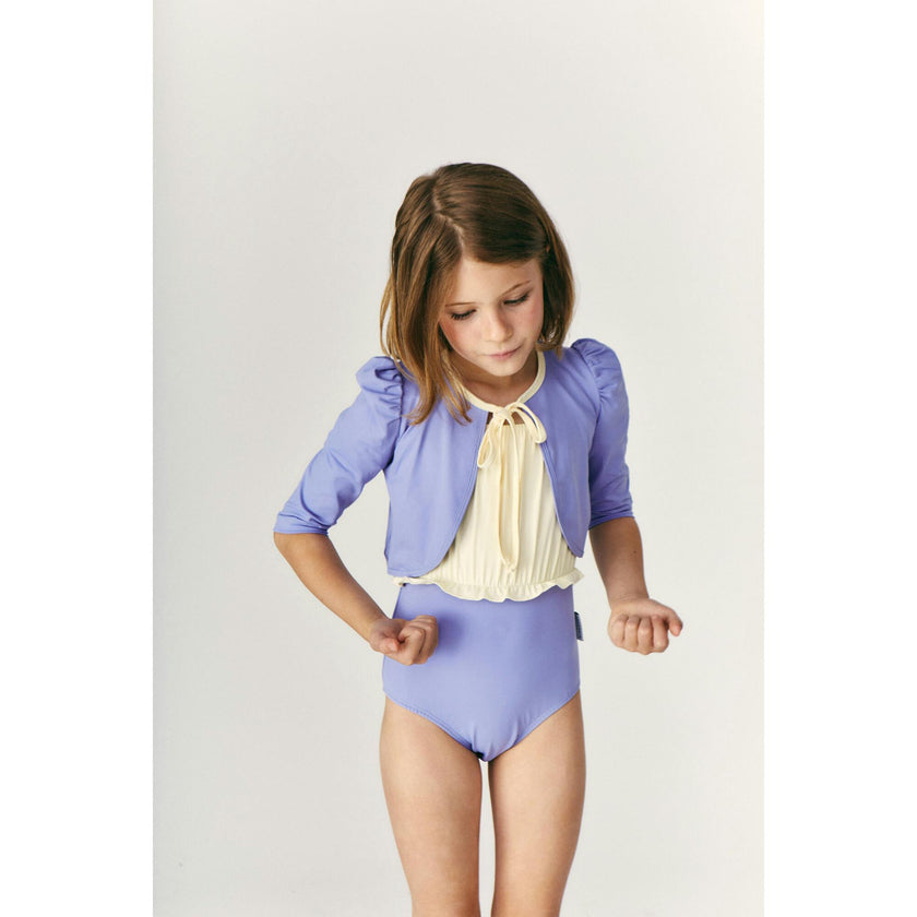 Mipounet SS26 Noélie, Swim Cardigan (ecru/mauve)