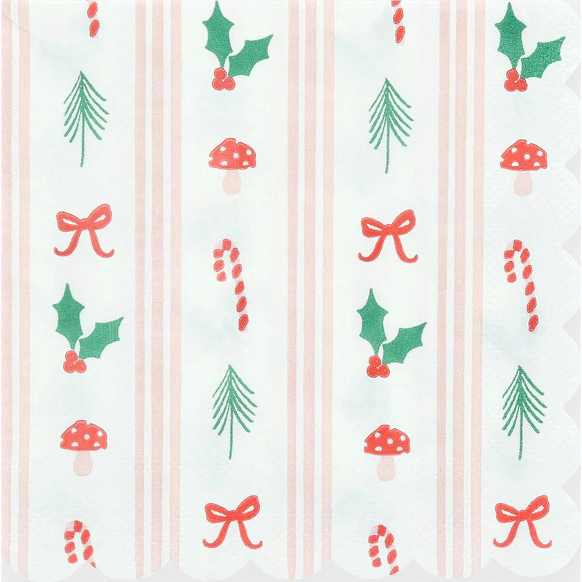 Festive Icon Stripes Small Napkins