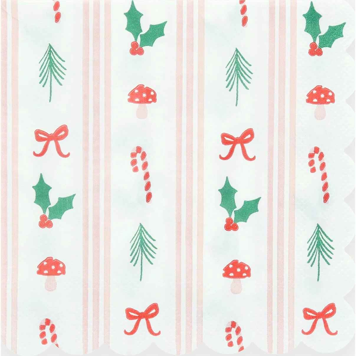 Festive Icon Stripes Small Napkins