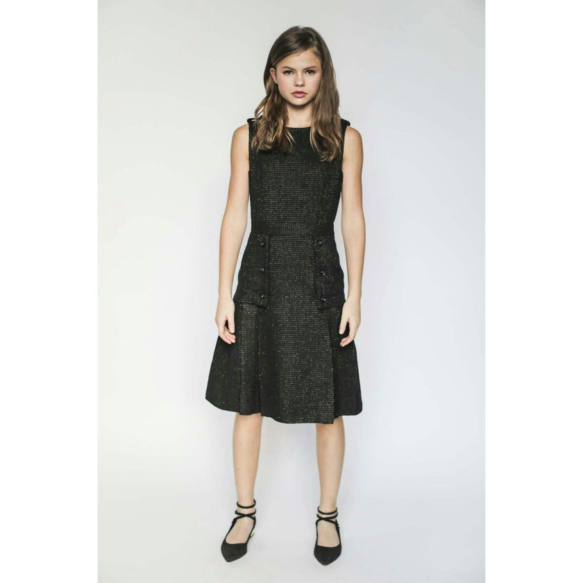 Daphne dress (ivory with gold metallic thread)