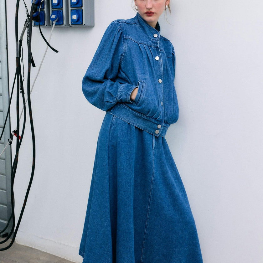 TNS Tencel Woman Skirt Mid Denim