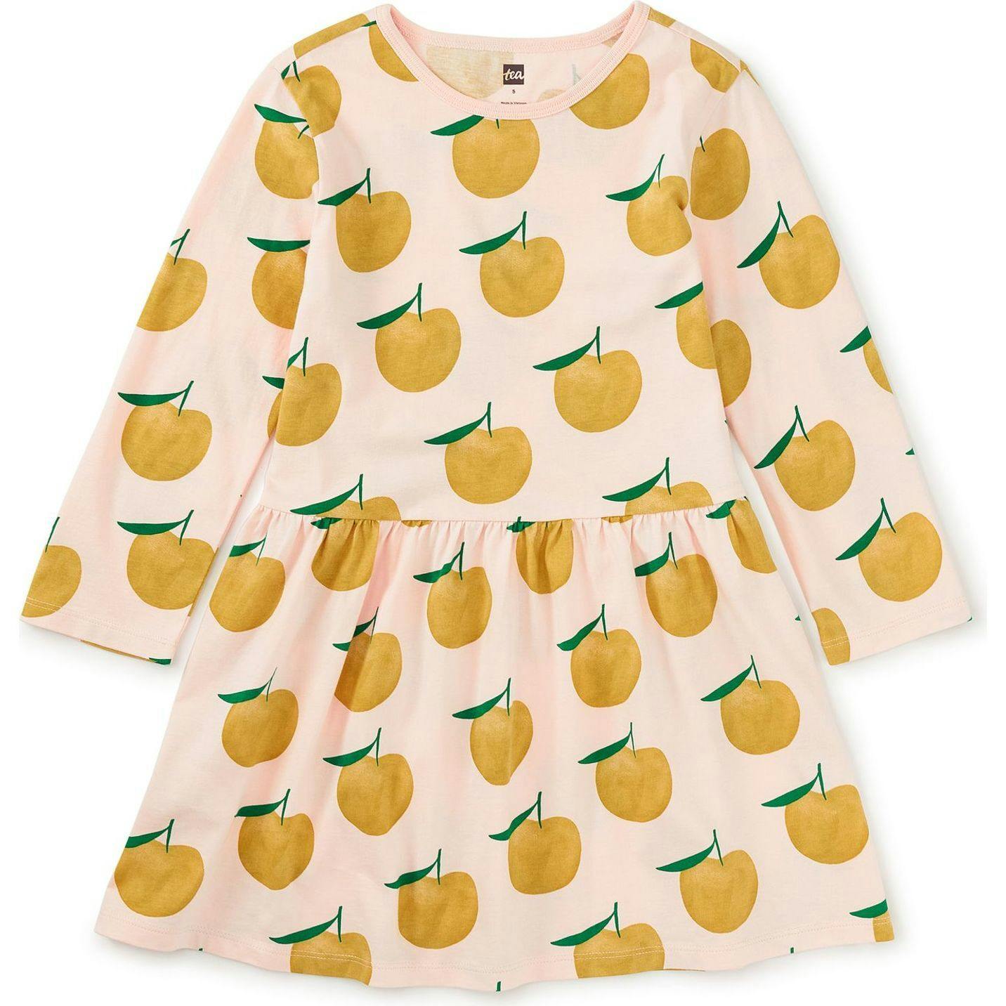Long Sleeve Skirted Dress, Yellow