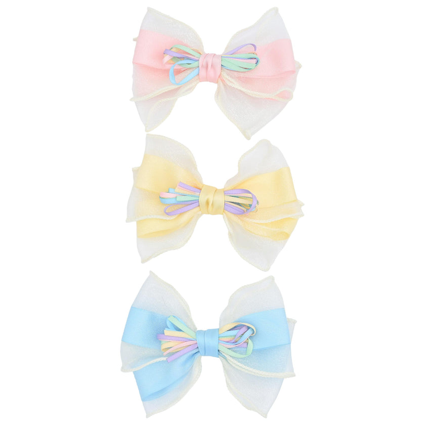 Multicolor Ribbon Bow Hairclip Set