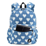 Oz Daypack Backpack with Doodle Large Pencil Case in Denim Heart