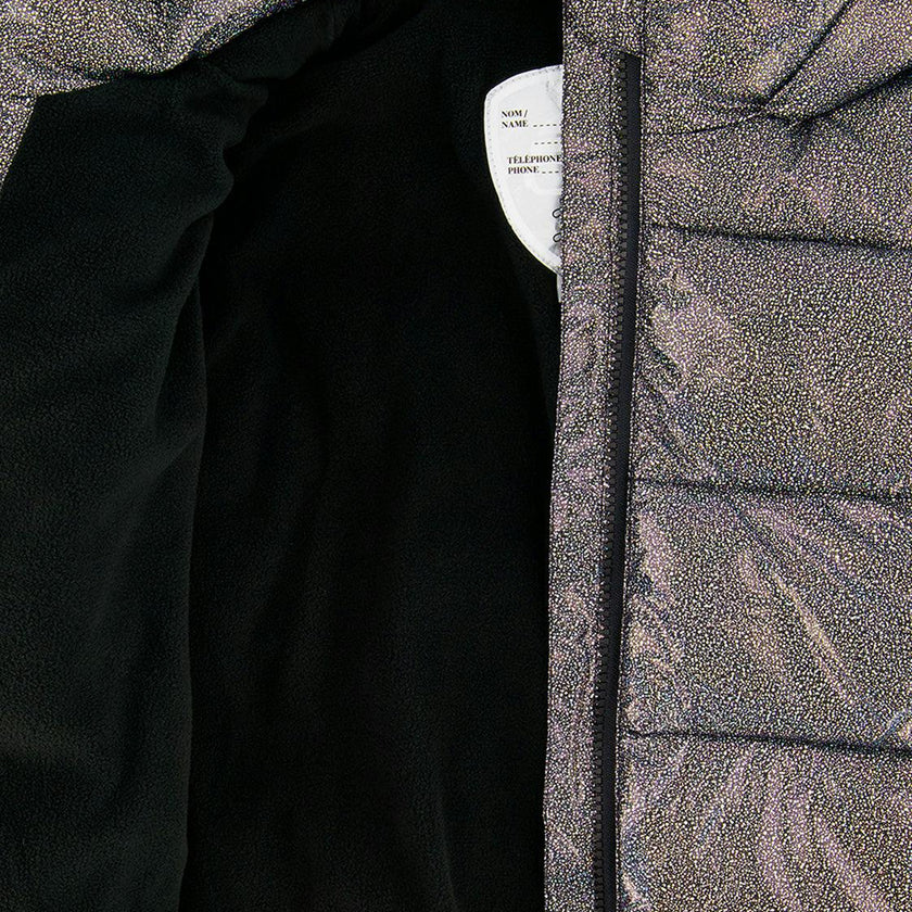 Winter Puffy Jacket Black Glitter