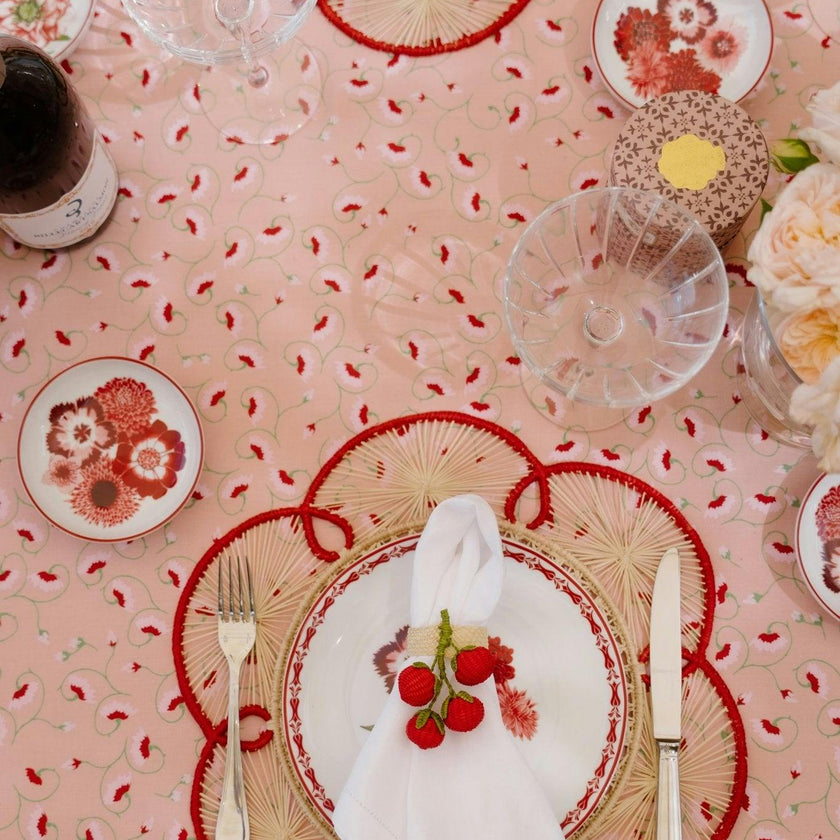 La Leccia Tablecloth in Dark Pink
