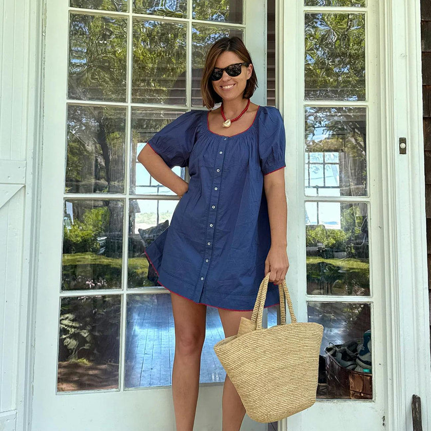 Women's Navy Cotton Coverup