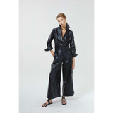 Culotte Metallic Linen Pants - Gold