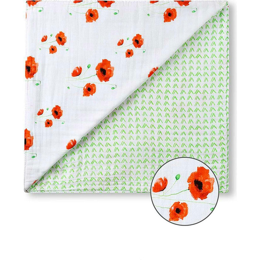 Organic Muslin Four-Layer Reversible Snug Blanket