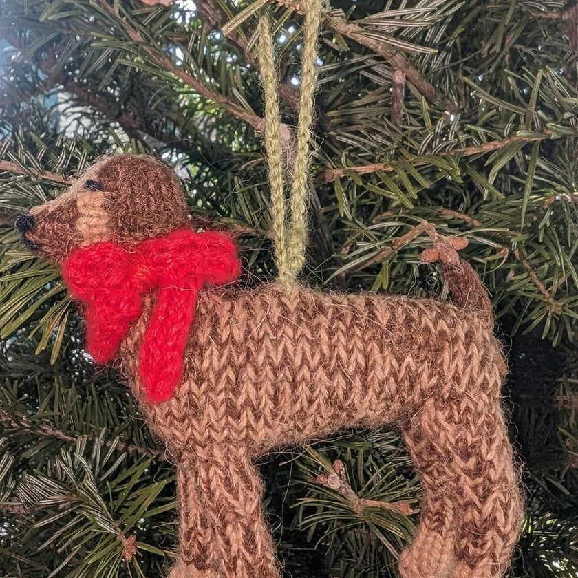 German Short Haired Pointer Dog Hand Knit Christmas Ornament Arcadia Home