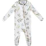 Haven Print 2-Way Zip-Up Footie, White