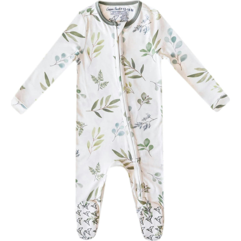 Haven Print 2-Way Zip-Up Footie, White
