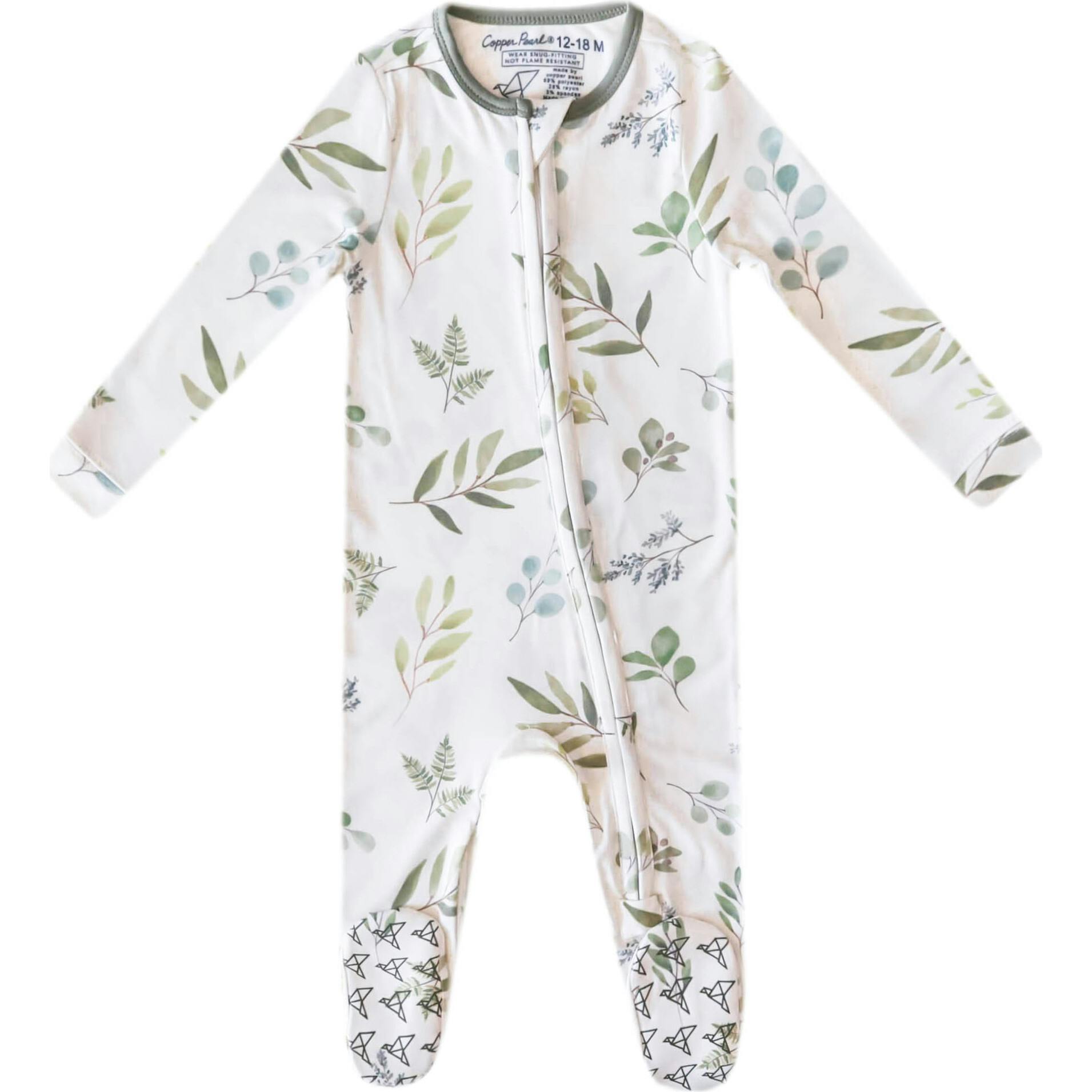 Haven Print 2-Way Zip-Up Footie, White
