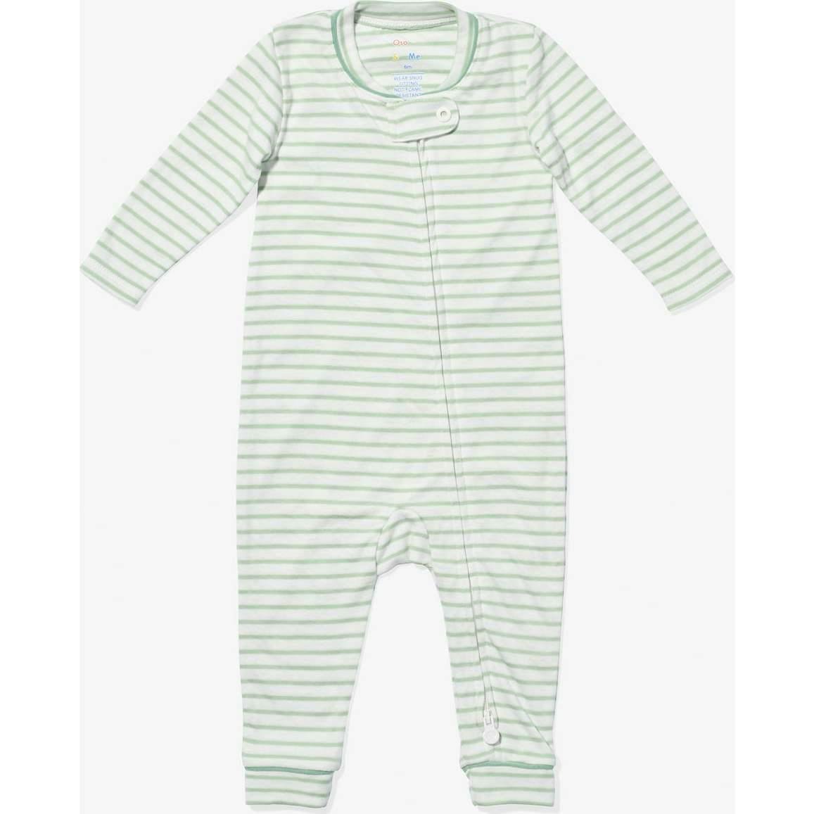Ziggy Zip Romper, Dusty Seafoam Mini Stripe