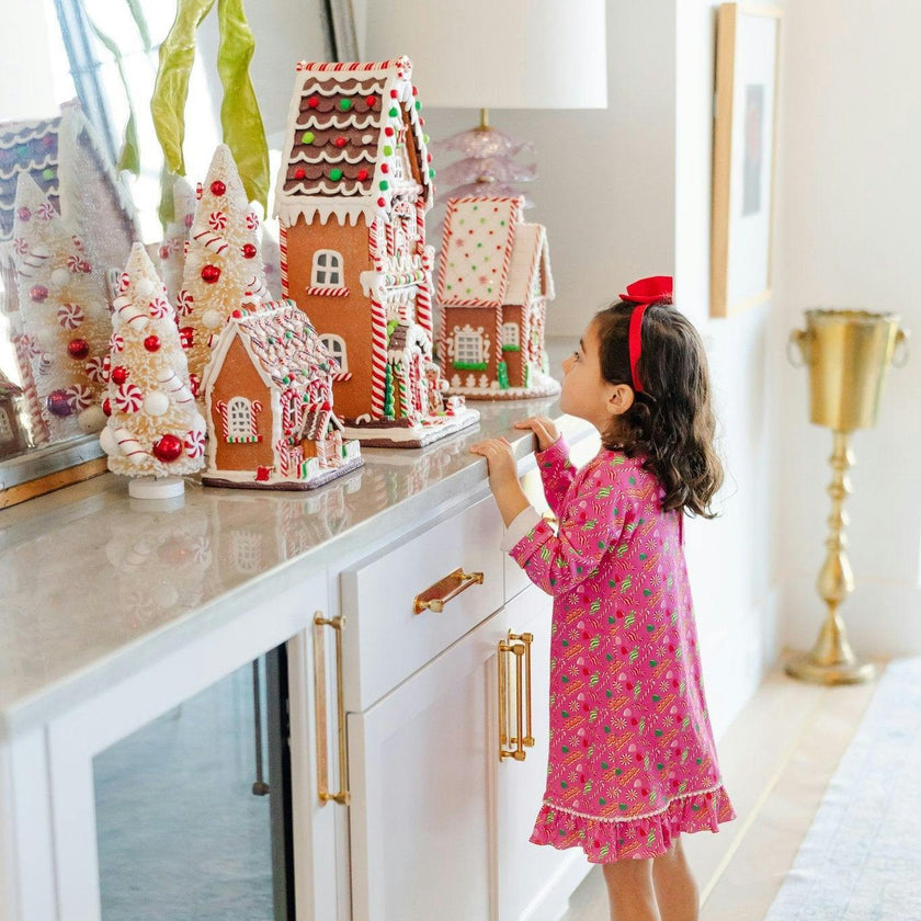 Carlin Girls' Dress - Christmas Candy Pink