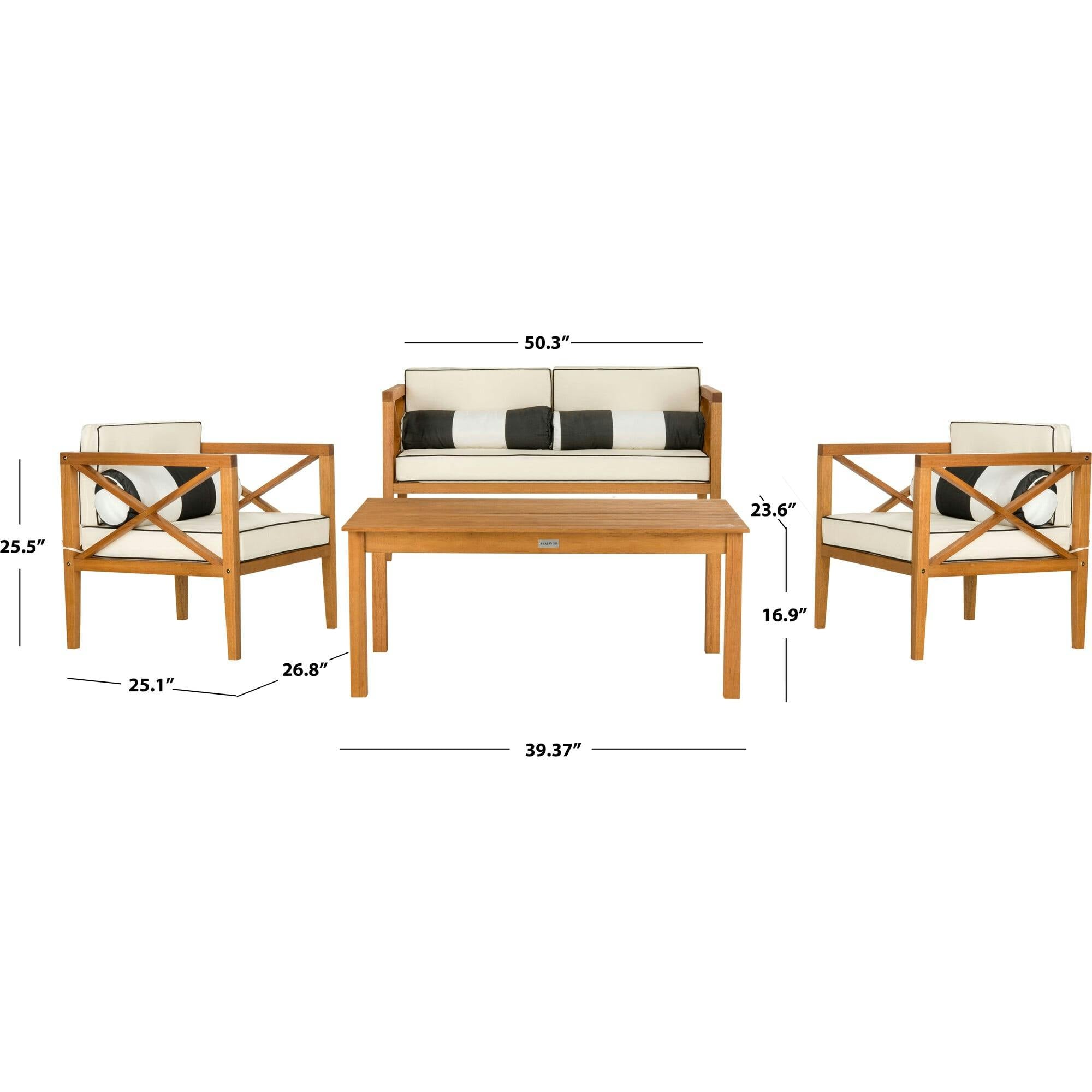 Nunzio 4-Piece Outdoor Set with Accent Pillows