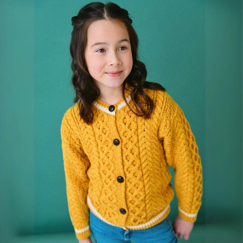 London Days Merino Cardigan, Sunshine Yellow