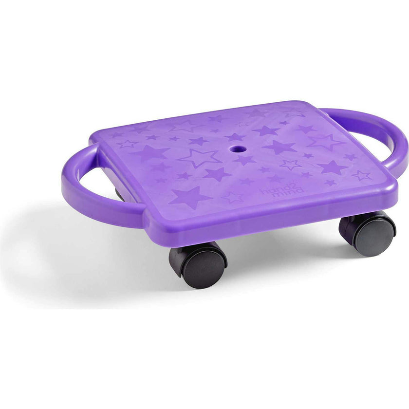 Purple Indoor Scooter Board with Safety Handles for Kids Ages 6-12
