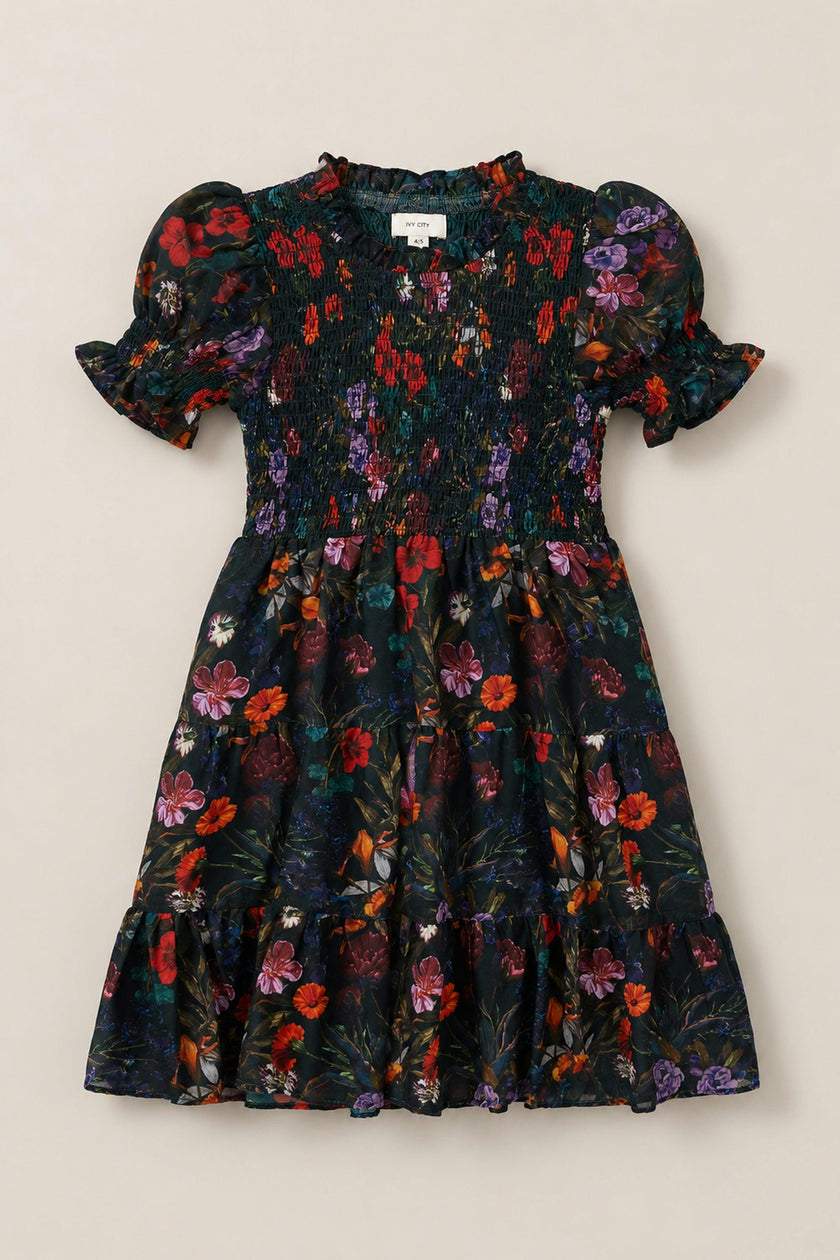 Mini Cordelia Dress in Evergreen Vivid Meadow