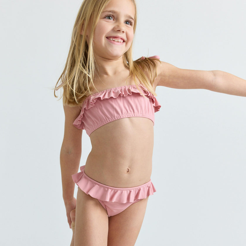 girls dusty rose bandeau bikini
