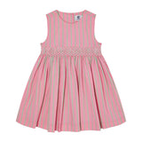 Hand-Smocked Girls Dress Coral