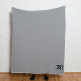 Custom Personalized Sustainable Knit Throw Blanket - Herringbone Initials