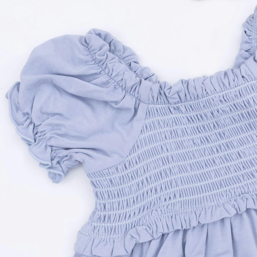 Dusty Plaid - Smocked Blouse and Pant Set