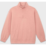 Relaxed Cotton Zip Collar Sweatshirt