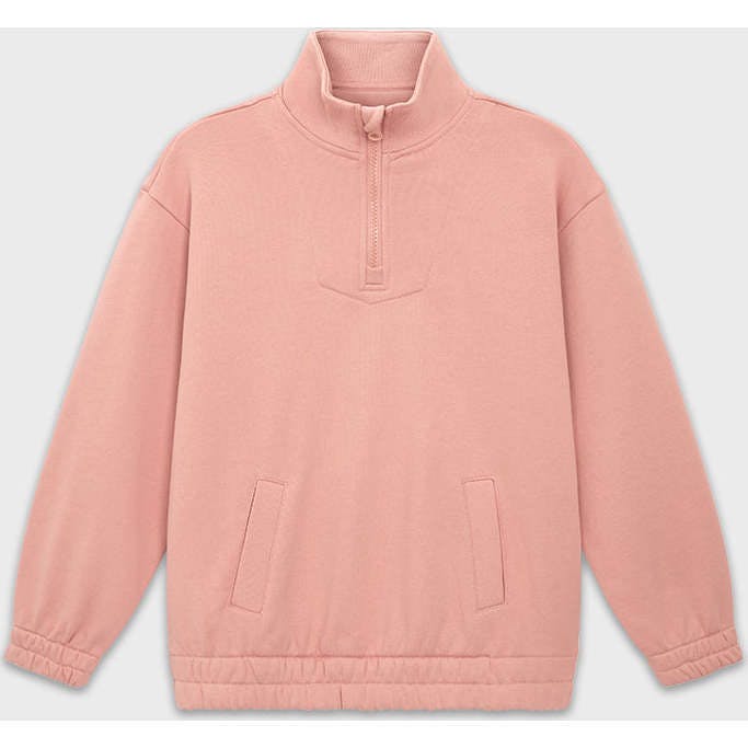 Relaxed Cotton Zip Collar Sweatshirt