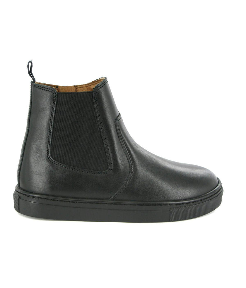 Smooth Leather Chelsea Sneaker Boots, Black