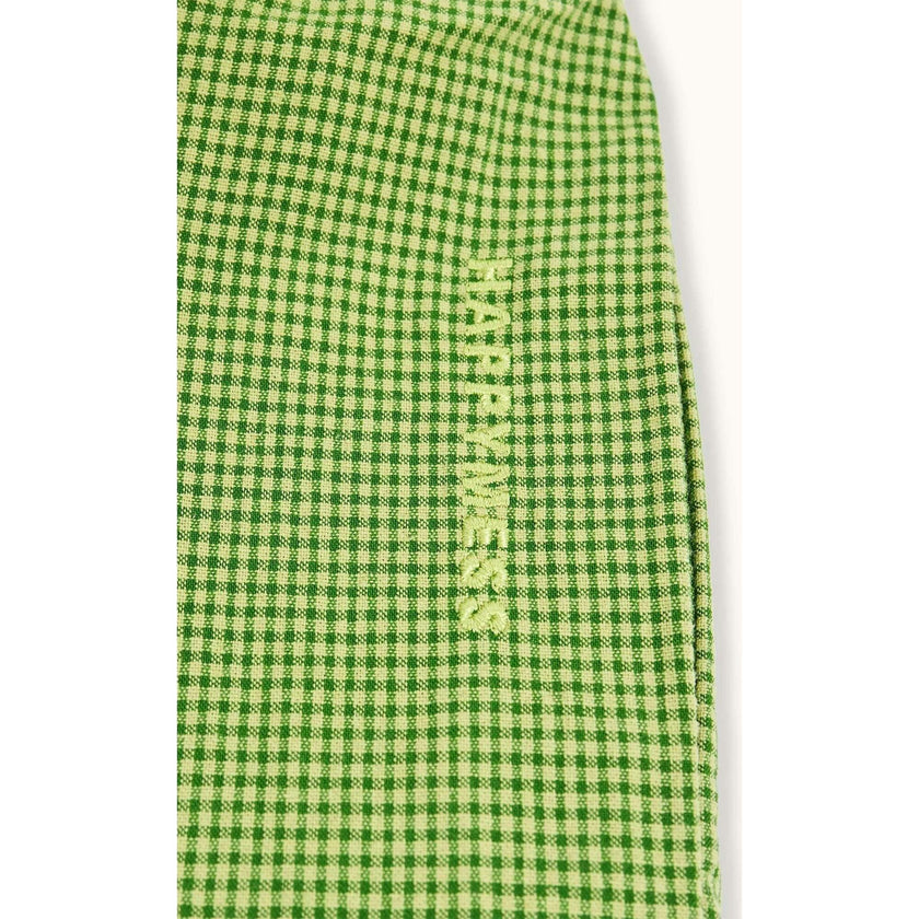women's vichy frilled pants - matcha green