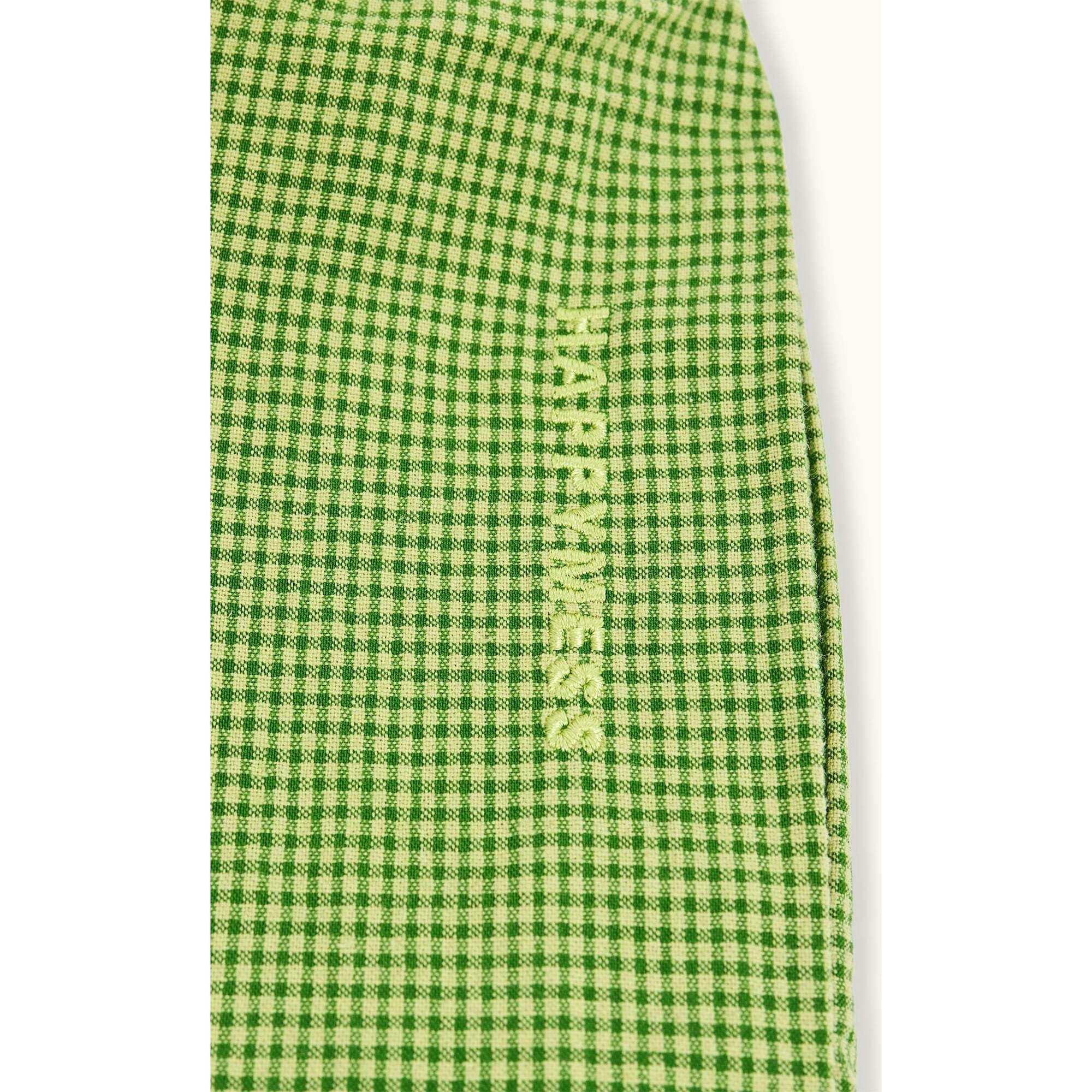 women's vichy frilled pants - matcha green