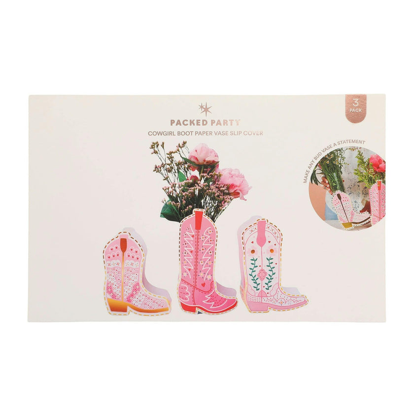 Boot Scoot Blooms Cowboy Boot Pop-Up Vase Slip Covers Set of 3