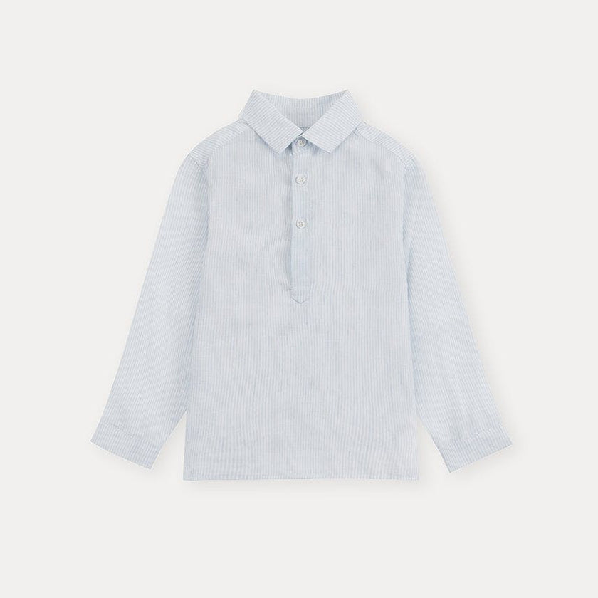 Light Blue Stripes 100% Linen Shirt