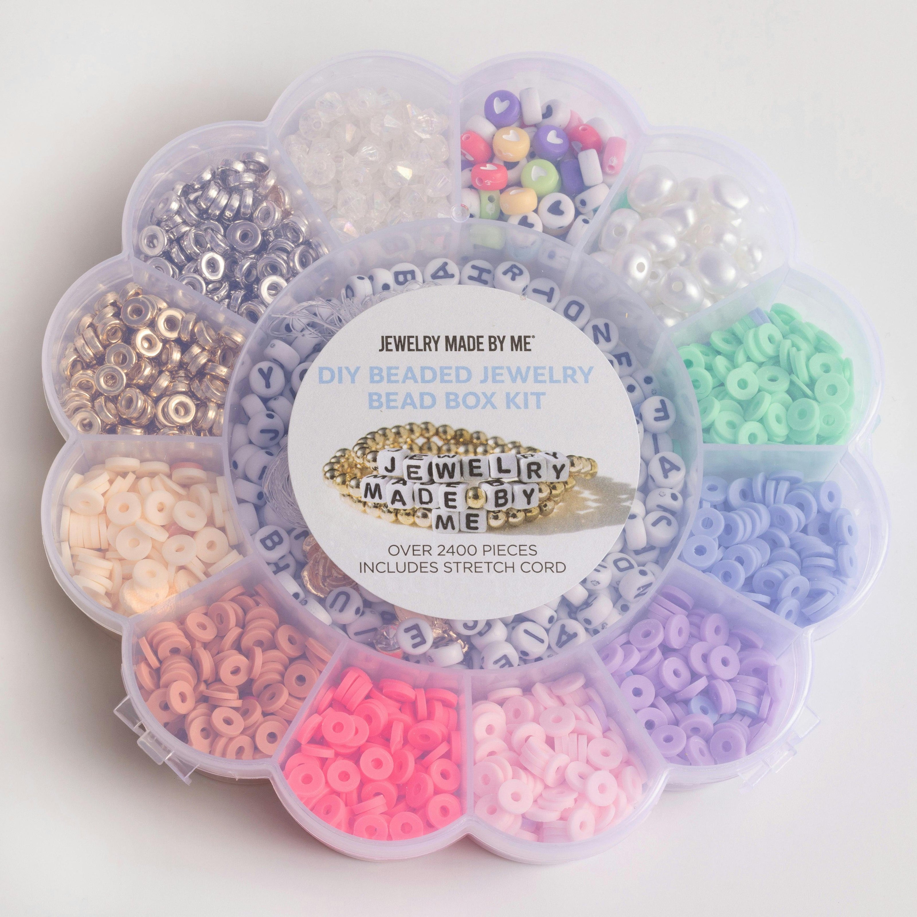 Pastel Heishi Bead Box with Pearls