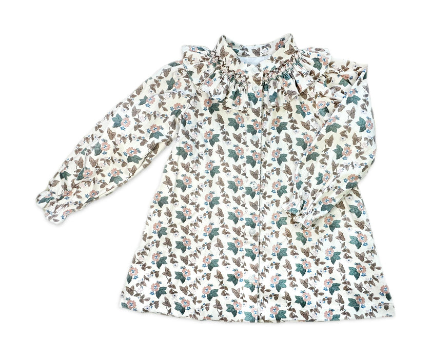 Molly Anne Dress in Woodland Floral in Cream