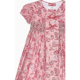 Nicky Hilton x La Coqueta Pink Toile de Jouy Theodora Girl Hand-Smocked Dress
