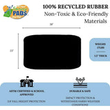 Fanny Pad 1.5" Thick Rubber Wear Mat - Set of 2 - Black